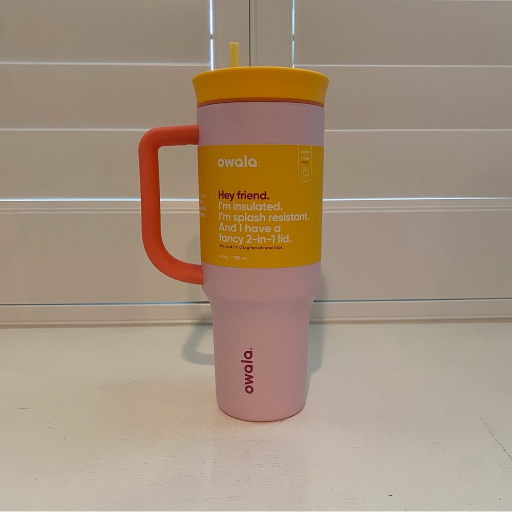 NWT Owala 40 oz. Pink and Orange Travel Tumbler With Straw